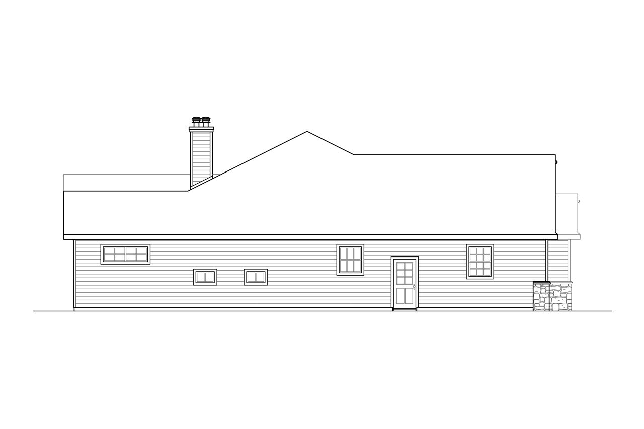 Home Plan Left Elevation of this 3-Bedroom,2425 Sq Ft Plan -108-1919