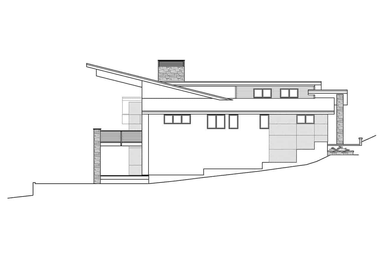 Home Plan Left Elevation of this 4-Bedroom,2928 Sq Ft Plan -108-1923