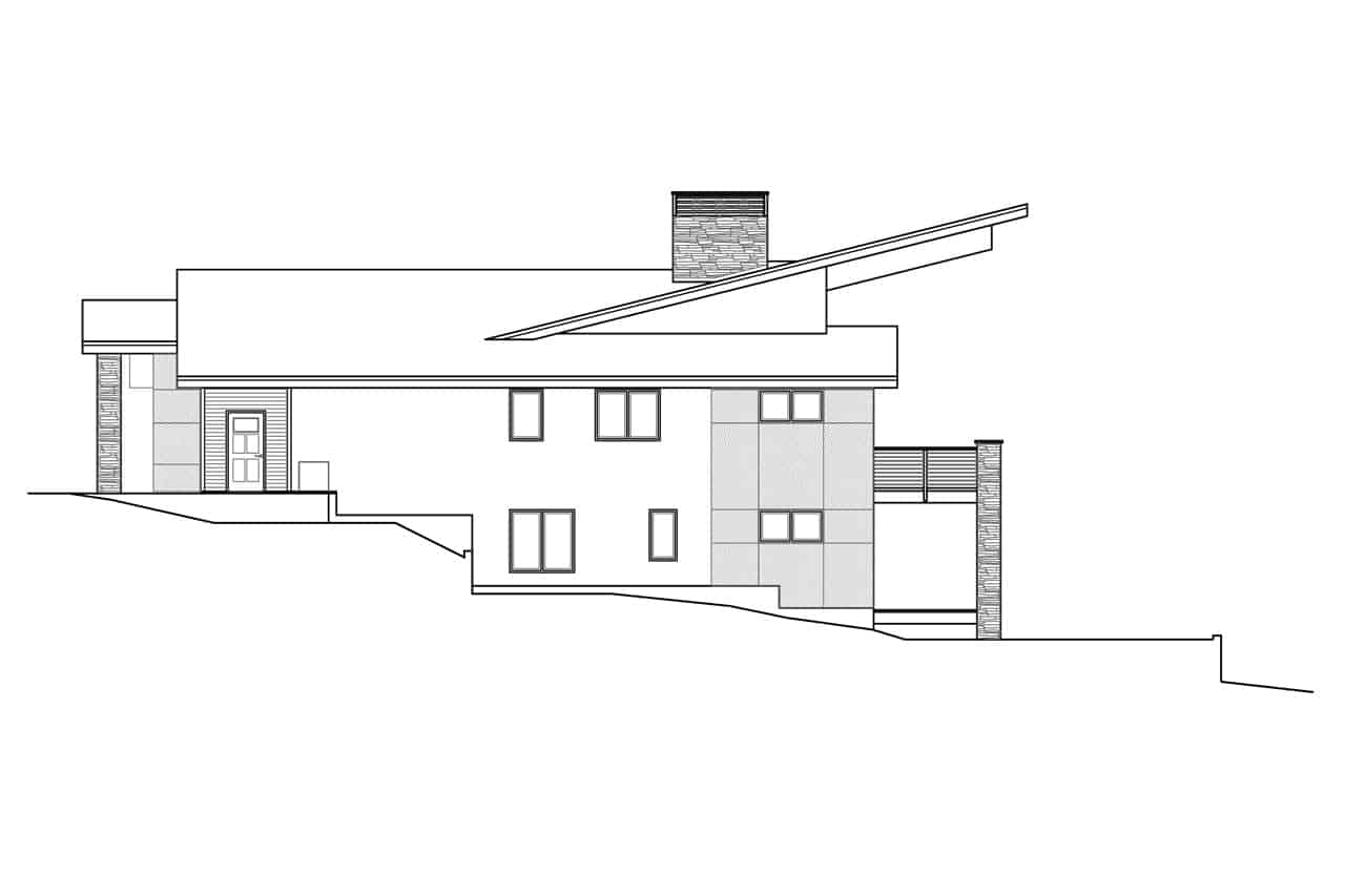 Home Plan Right Elevation of this 4-Bedroom,2928 Sq Ft Plan -108-1923