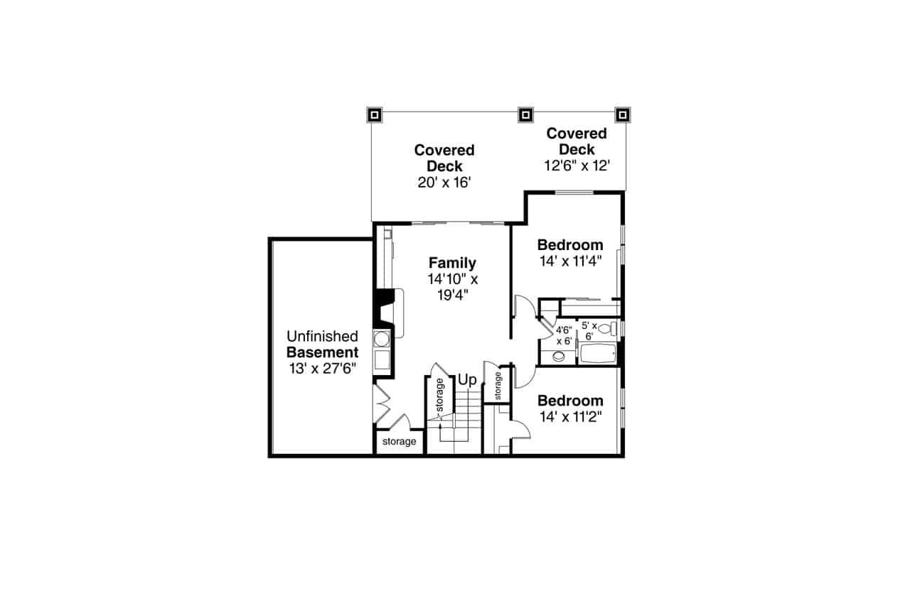 Floor Plan Basement of Modern Plan #108-1923