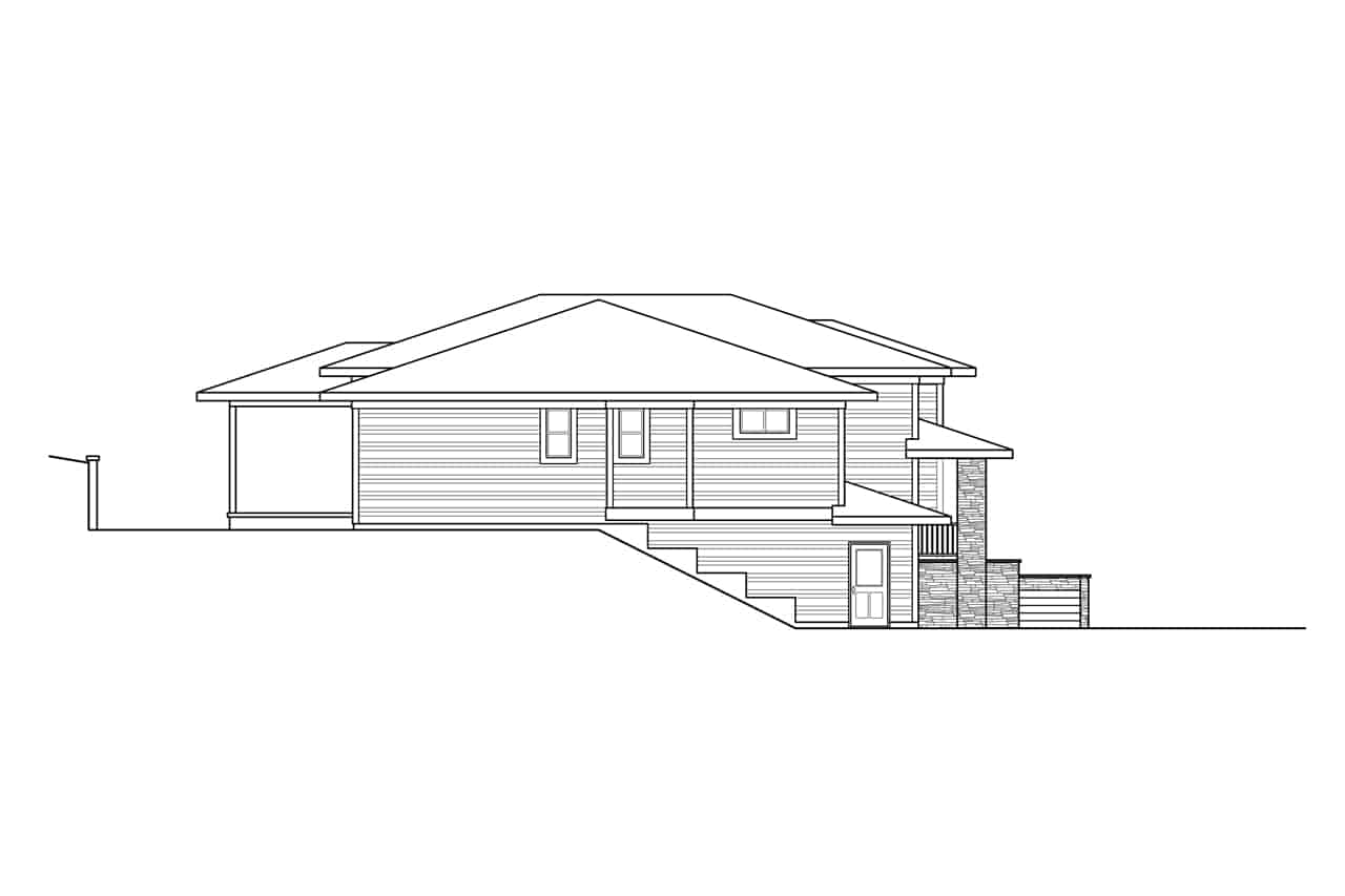 Home Plan Left Elevation of this 3-Bedroom,2886 Sq Ft Plan -108-1931
