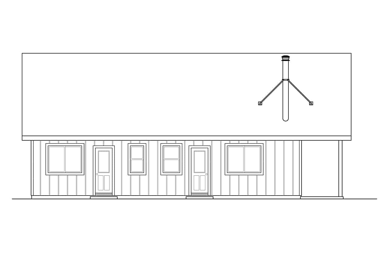 Home Plan Left Elevation of this 2-Bedroom,1706 Sq Ft Plan -108-1938
