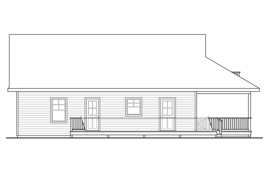 Home Plan Left Elevation of this 2-Bedroom,1120 Sq Ft Plan -108-1945