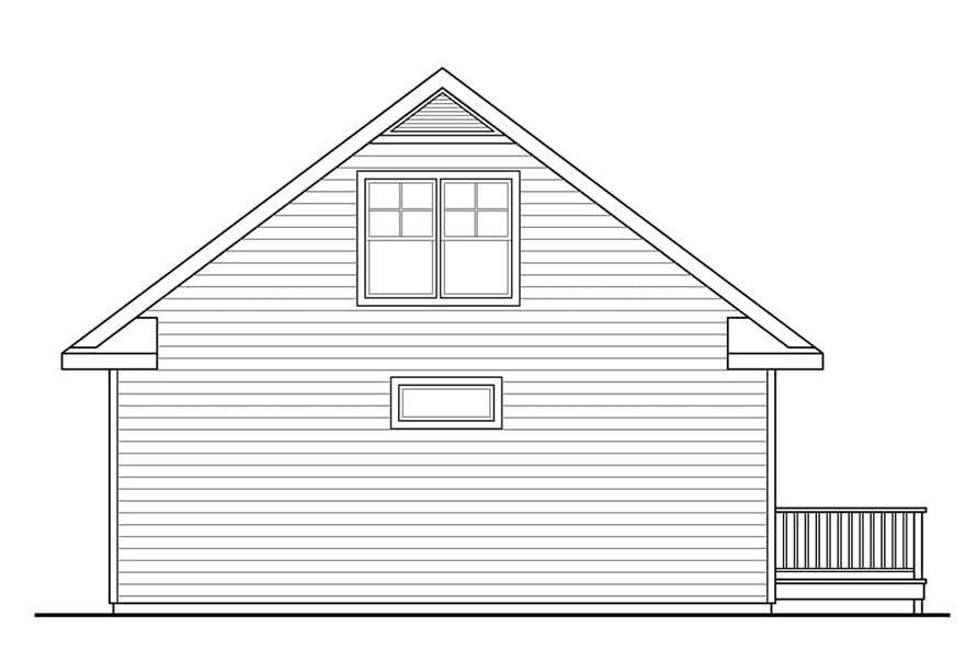 Home Plan Rear Elevation of this 2-Bedroom,1120 Sq Ft Plan -108-1945