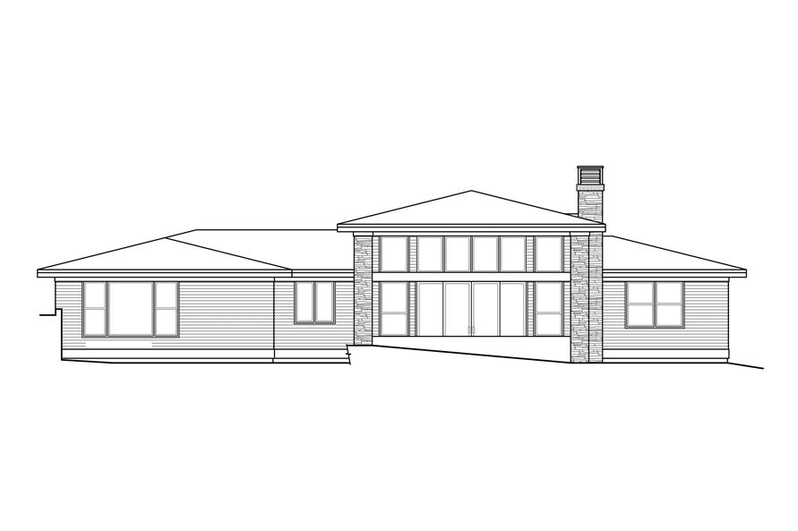 Home Plan Rear Elevation of this 3-Bedroom,2793 Sq Ft Plan -108-1958