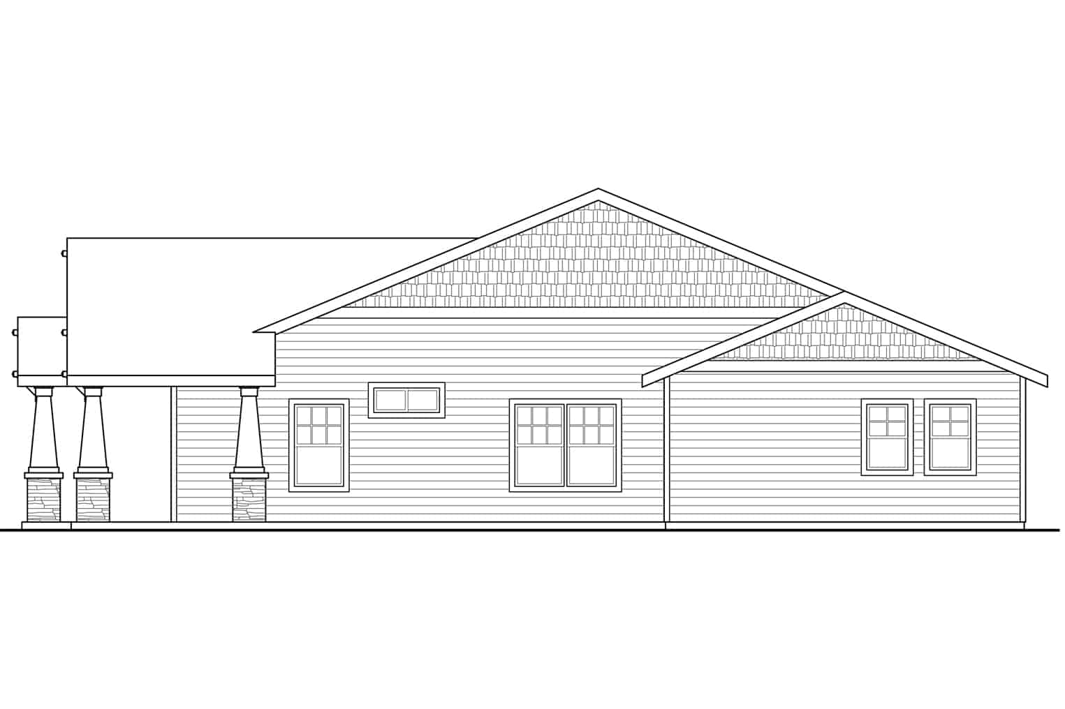 Home Plan Right Elevation of this 3-Bedroom,1801 Sq Ft Plan -108-1959