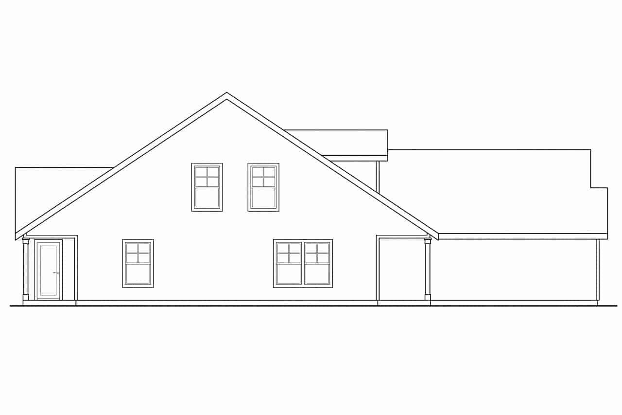 Home Plan Left Elevation of this 3-Bedroom,1213 Sq Ft Plan -108-1962