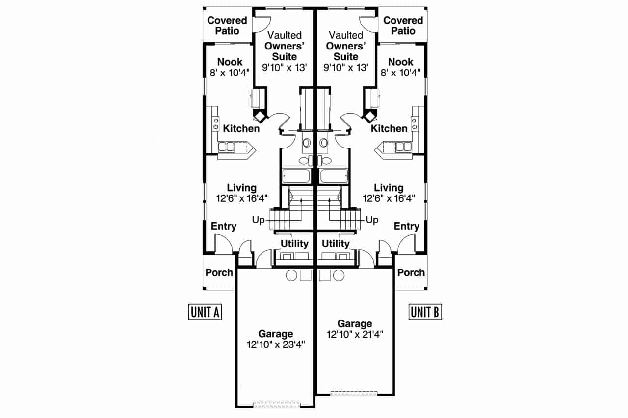 Floor Plan Main Level of Multi-Unit Plan #108-1962