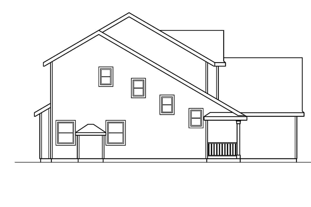 Home Plan Left Elevation of this 4-Bedroom,2256 Sq Ft Plan -108-1965