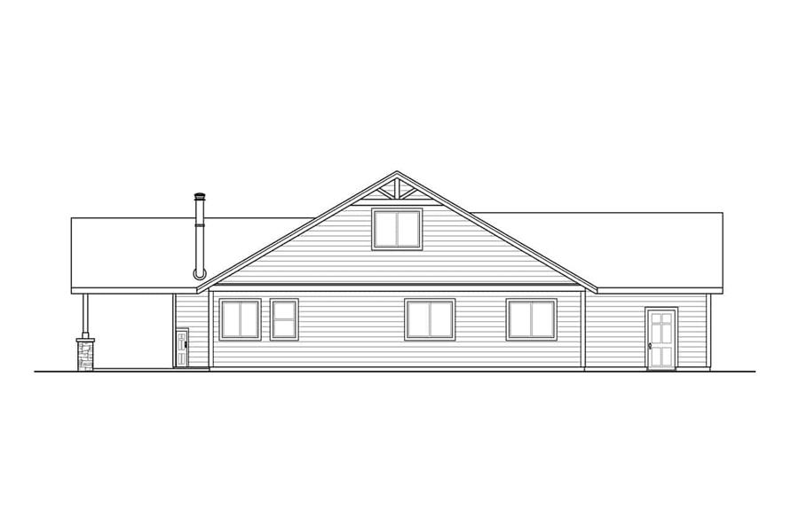 Home Plan Rear Elevation of this 4-Bedroom,2089 Sq Ft Plan -108-1973
