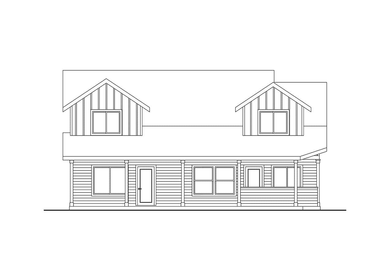 Home Plan Rear Elevation of this 3-Bedroom,2335 Sq Ft Plan -108-1987