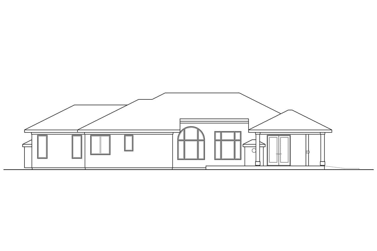 Home Plan Rear Elevation of this 3-Bedroom,3191 Sq Ft Plan -108-1991