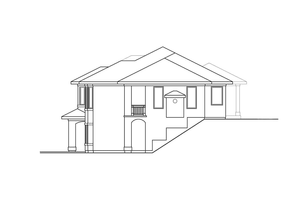 Home Plan Right Elevation of this 3-Bedroom,3191 Sq Ft Plan -108-1991