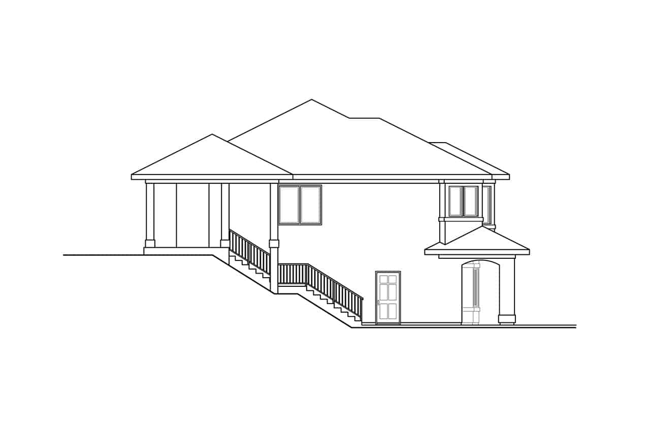 Home Plan Left Elevation of this 3-Bedroom,3191 Sq Ft Plan -108-1991