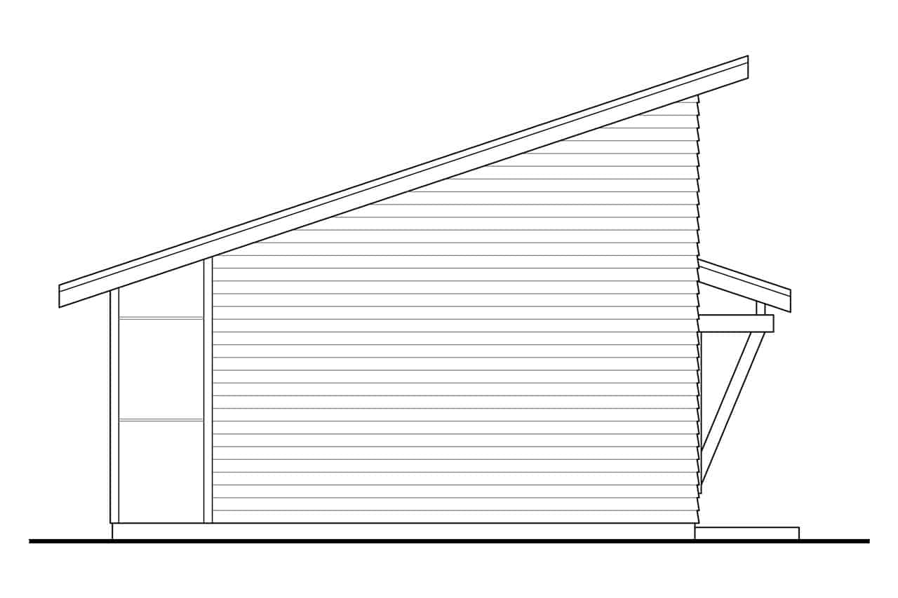 Home Plan Left Elevation of this 1-Bedroom,460 Sq Ft Plan -108-1993