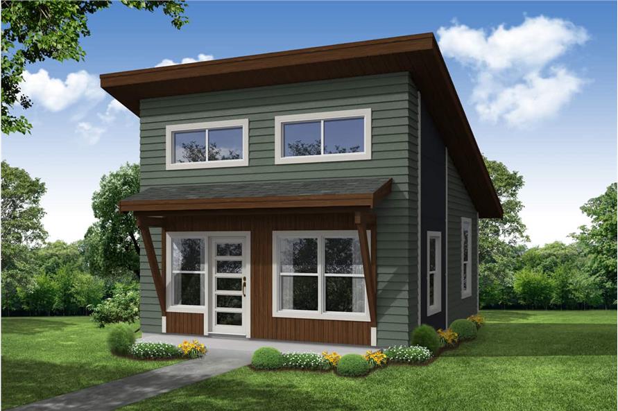 1-Bedroom, 460 Sq Ft Contemporary House - Plan #108-1993 - Front Exterior