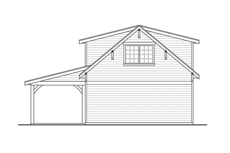 Home Plan Rear Elevation of this 0-Bedroom,1836 Sq Ft Plan -108-2007
