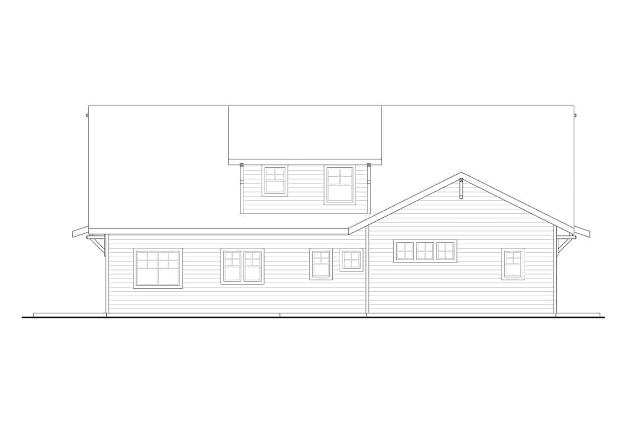 Home Plan Rear Elevation of this 3-Bedroom,2426 Sq Ft Plan -108-2008