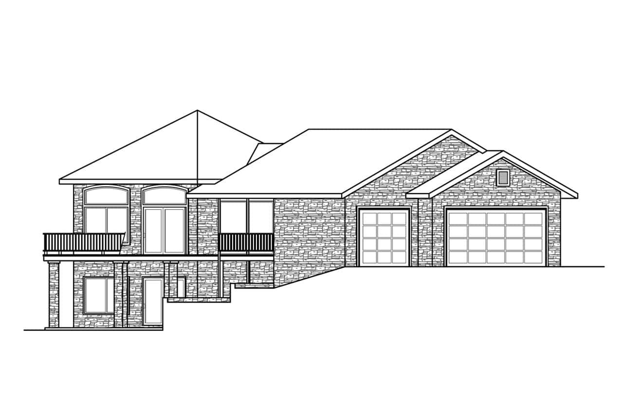 Home Plan Left Elevation of this 4-Bedroom,4461 Sq Ft Plan -108-2017