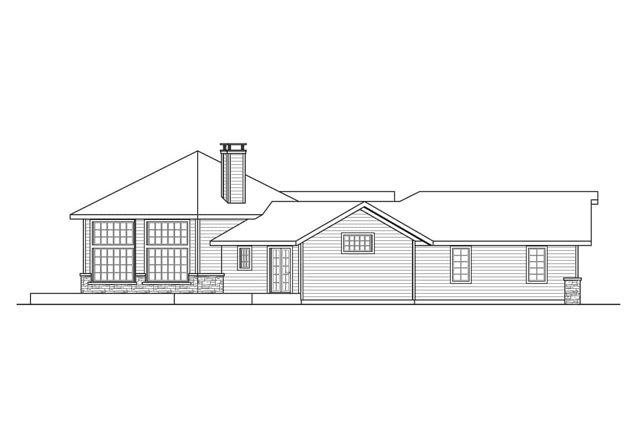 Home Plan Left Elevation of this 2-Bedroom,2236 Sq Ft Plan -108-2018