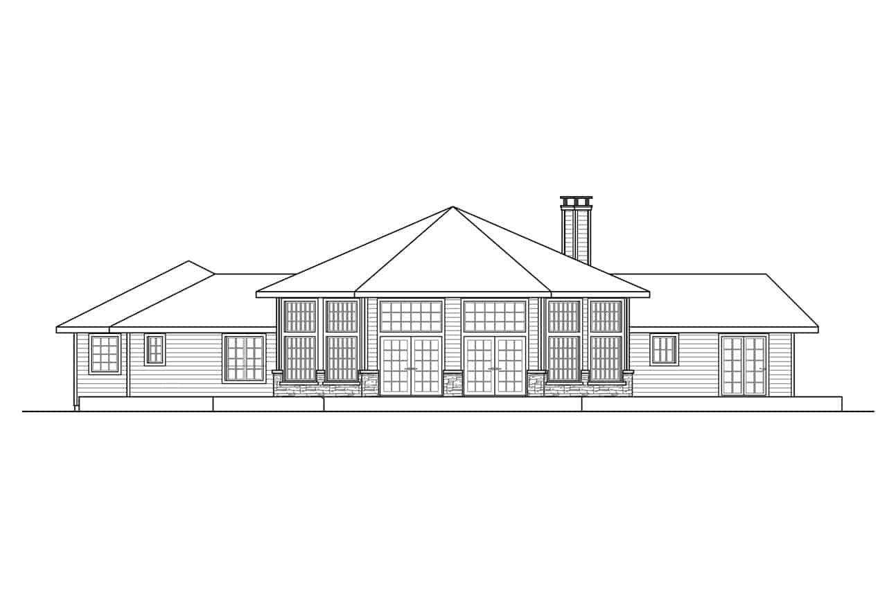 Home Plan Rear Elevation of this 2-Bedroom,2236 Sq Ft Plan -108-2018