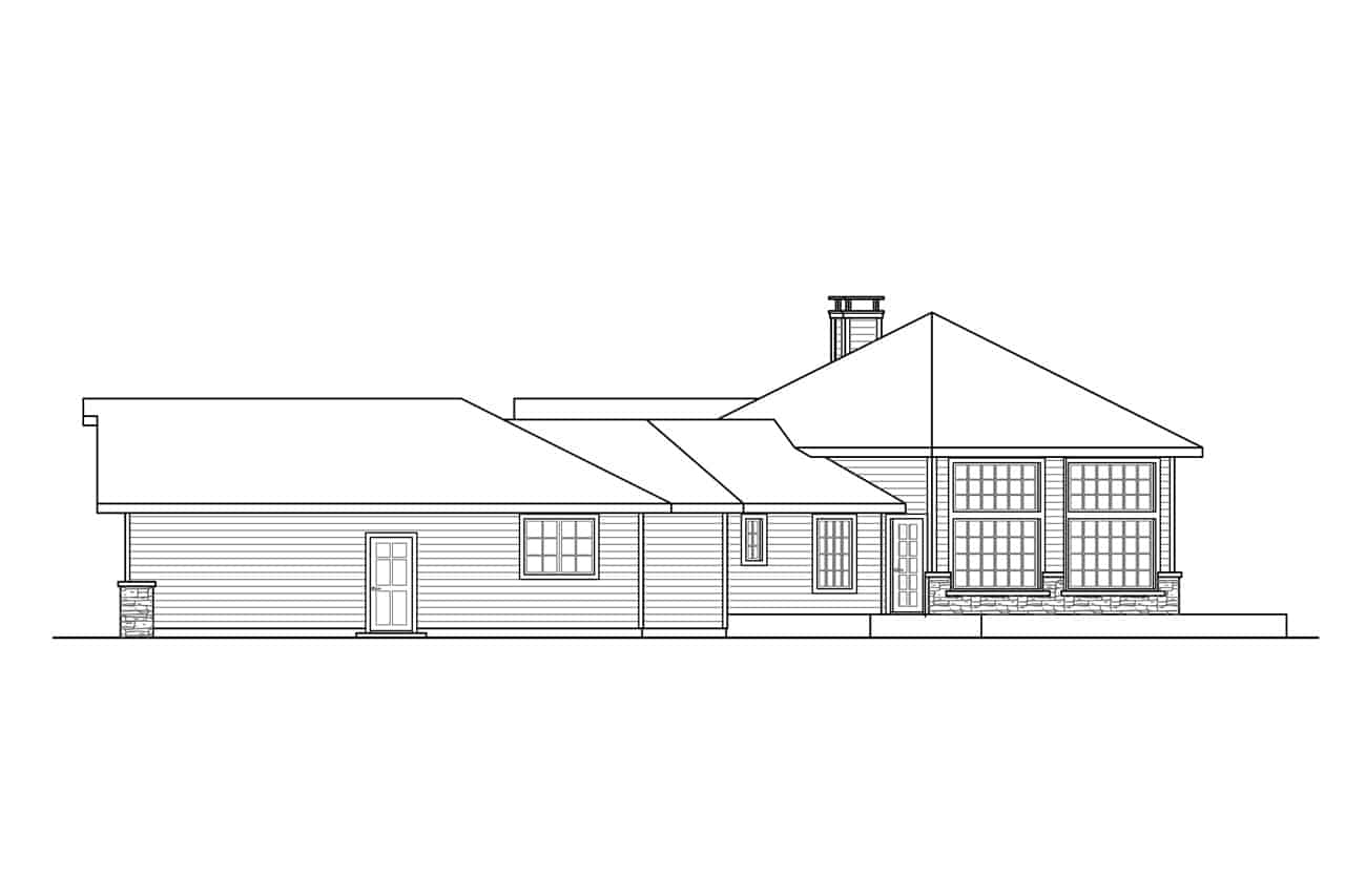 Home Plan Right Elevation of this 2-Bedroom,2236 Sq Ft Plan -108-2018