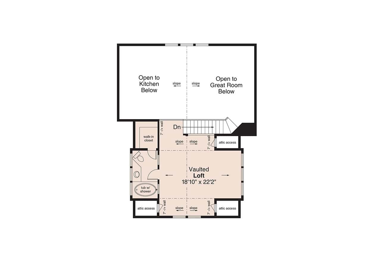 Upper Level of Cottage Plan #108-2022