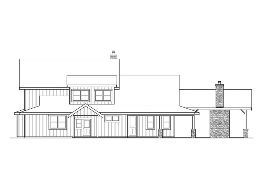 Home Plan Rear Elevation of this 5-Bedroom,3927 Sq Ft Plan -108-2024