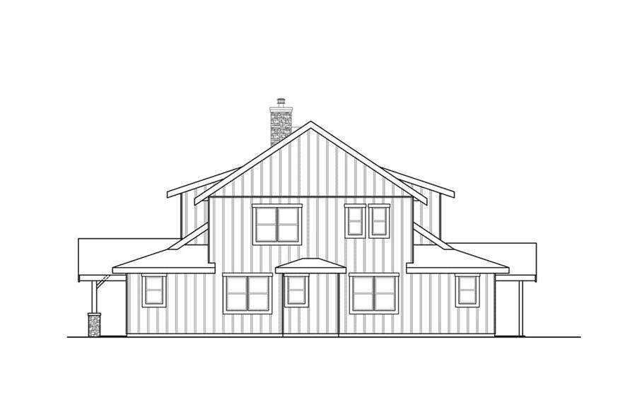 Home Plan Right Elevation of this 5-Bedroom,3927 Sq Ft Plan -108-2024