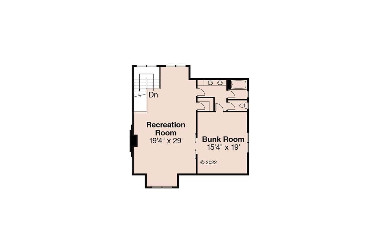Upper Level of Farmhouse Plan #108-2024
