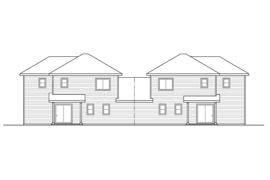 Home Plan Rear Elevation of this 3-Bedroom,1499 Sq Ft Plan -108-2027