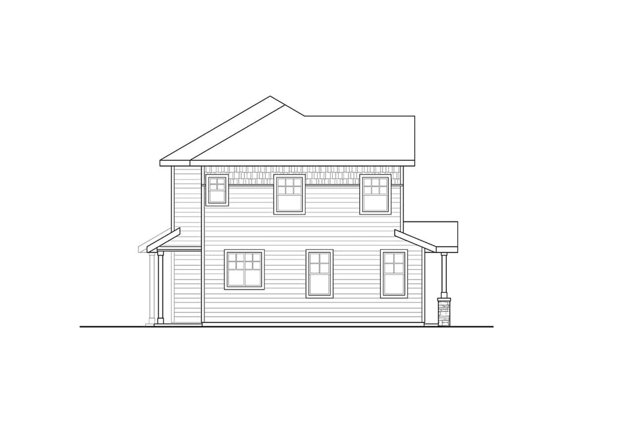 Home Plan Left Elevation of this 3-Bedroom,1499 Sq Ft Plan -108-2027