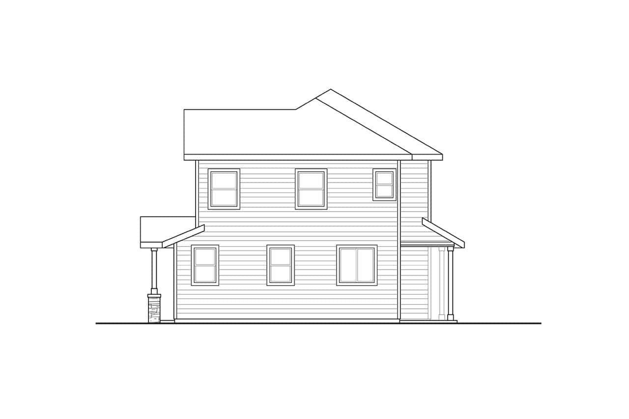 Home Plan Right Elevation of this 3-Bedroom,1499 Sq Ft Plan -108-2027