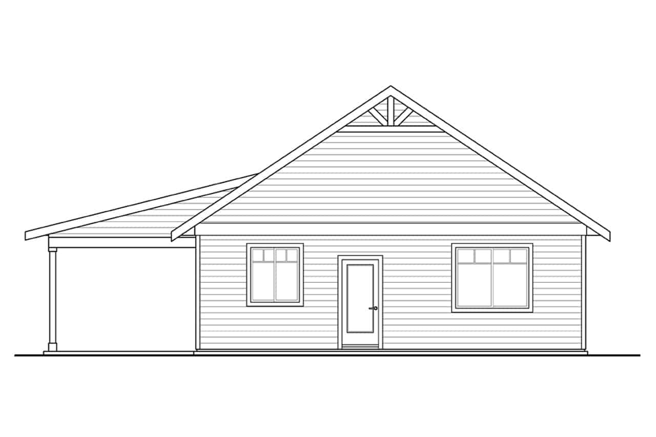 Home Plan Rear Elevation of this 0-Bedroom,704 Sq Ft Plan -108-2030