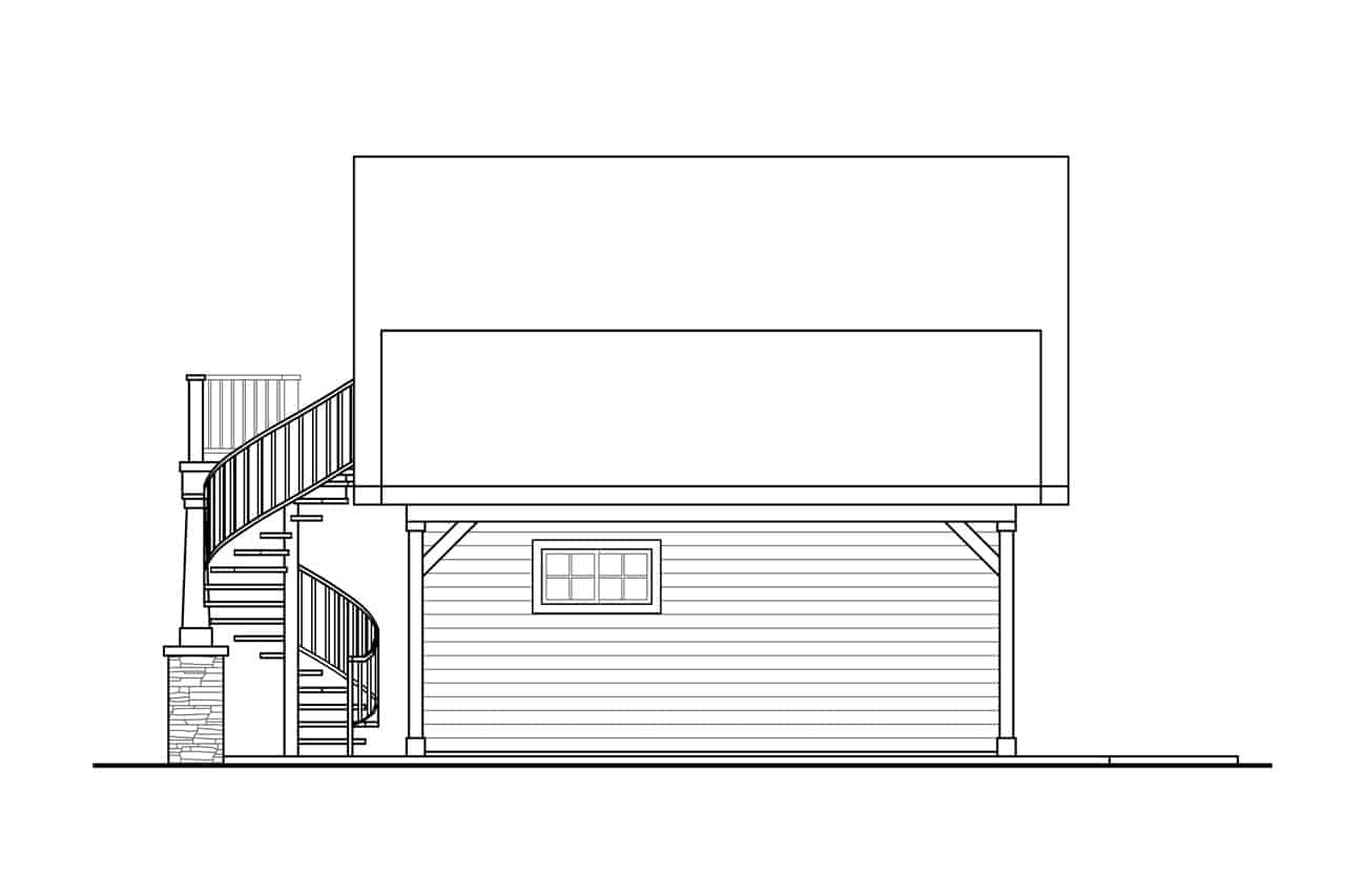 Home Plan Right Elevation of this 0-Bedroom,704 Sq Ft Plan -108-2030