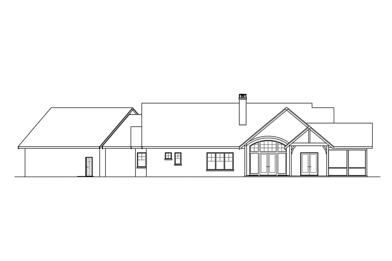 Home Plan Rear Elevation of this 3-Bedroom,2504 Sq Ft Plan -108-2032