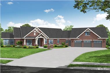 3-Bedroom, 2504 Sq Ft Ranch House Plan - 108-2032 - Front Exterior