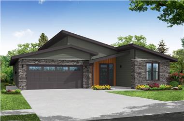 3-Bedroom, 2281 Sq Ft Contemporary House Plan - 108-2033 - Front Exterior