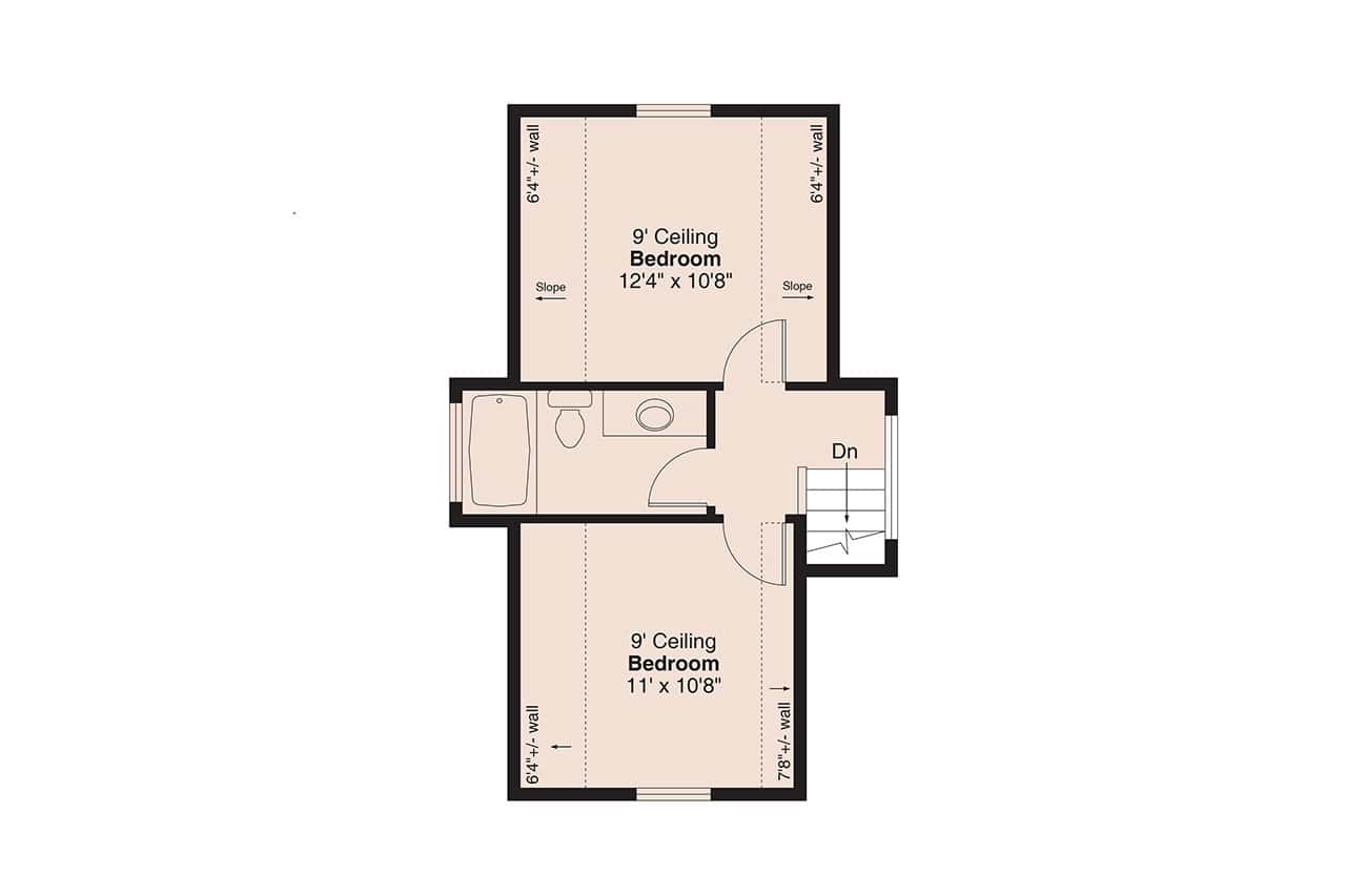Upper Level of Cottage Plan #108-2040