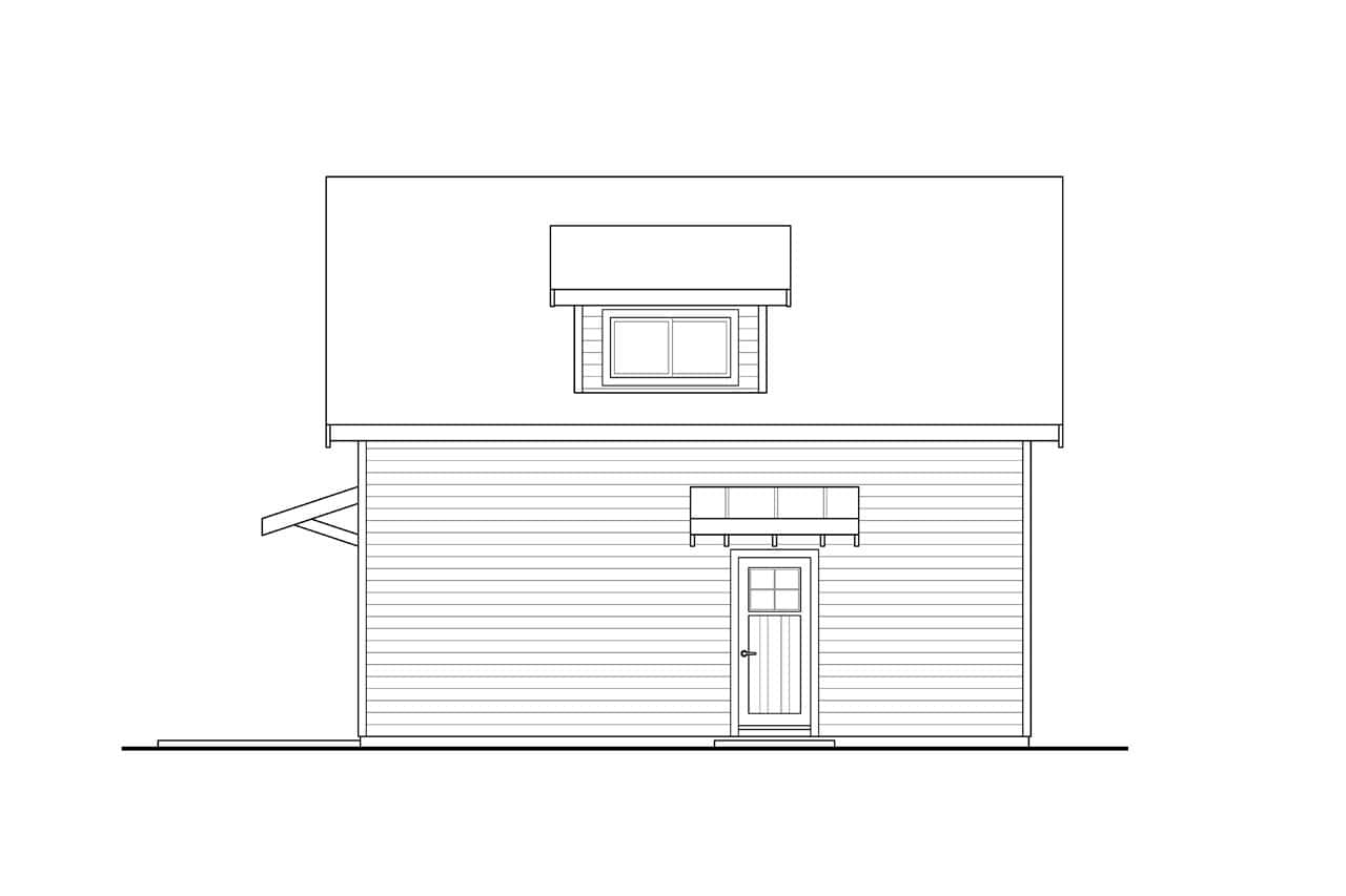 Home Plan Right Elevation of this 22-Bedroom,795 Sq Ft Plan -108-2040