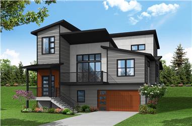 3-Bedroom, 2744 Sq Ft Contemporary House Plan - 108-2043 - Front Exterior