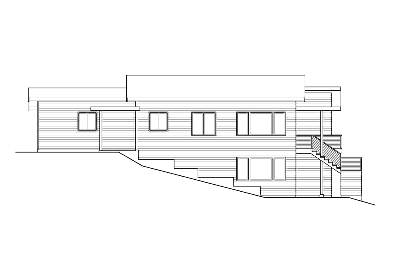 Home Plan Left Elevation of this 3-Bedroom,2077 Sq Ft Plan -108-2045