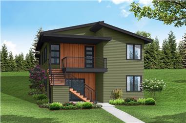 3-Bedroom, 2077 Sq Ft Contemporary Home Plan - 108-2045 - Main Exterior