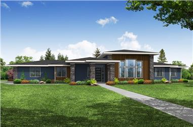 3-Bedroom, 2464 Sq Ft Contemporary Home Plan - 108-2046 - Main Exterior