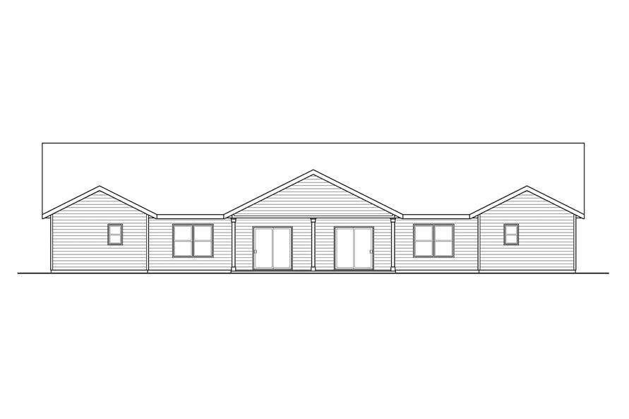 Home Plan Rear Elevation of this 6-Bedroom,3134 Sq Ft Plan -108-2057