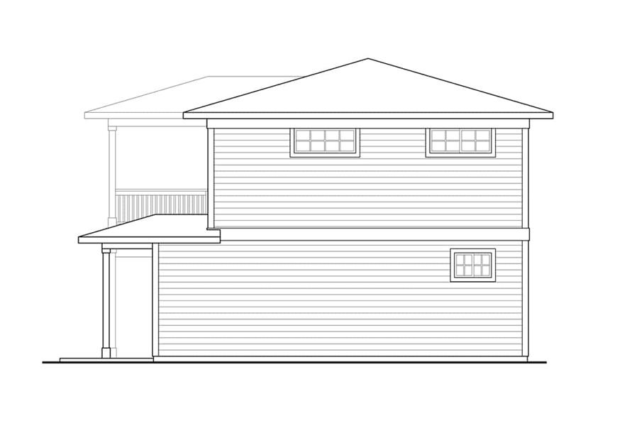Home Plan Right Elevation of this 2-Bedroom,998 Sq Ft Plan -108-2060