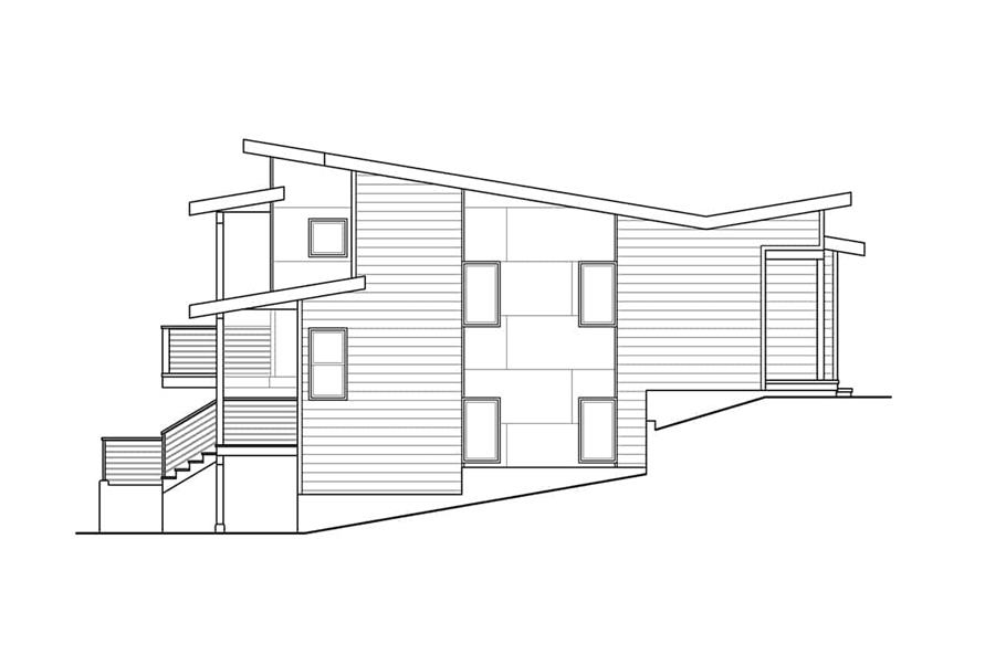 108-2064: Home Plan Right Elevation