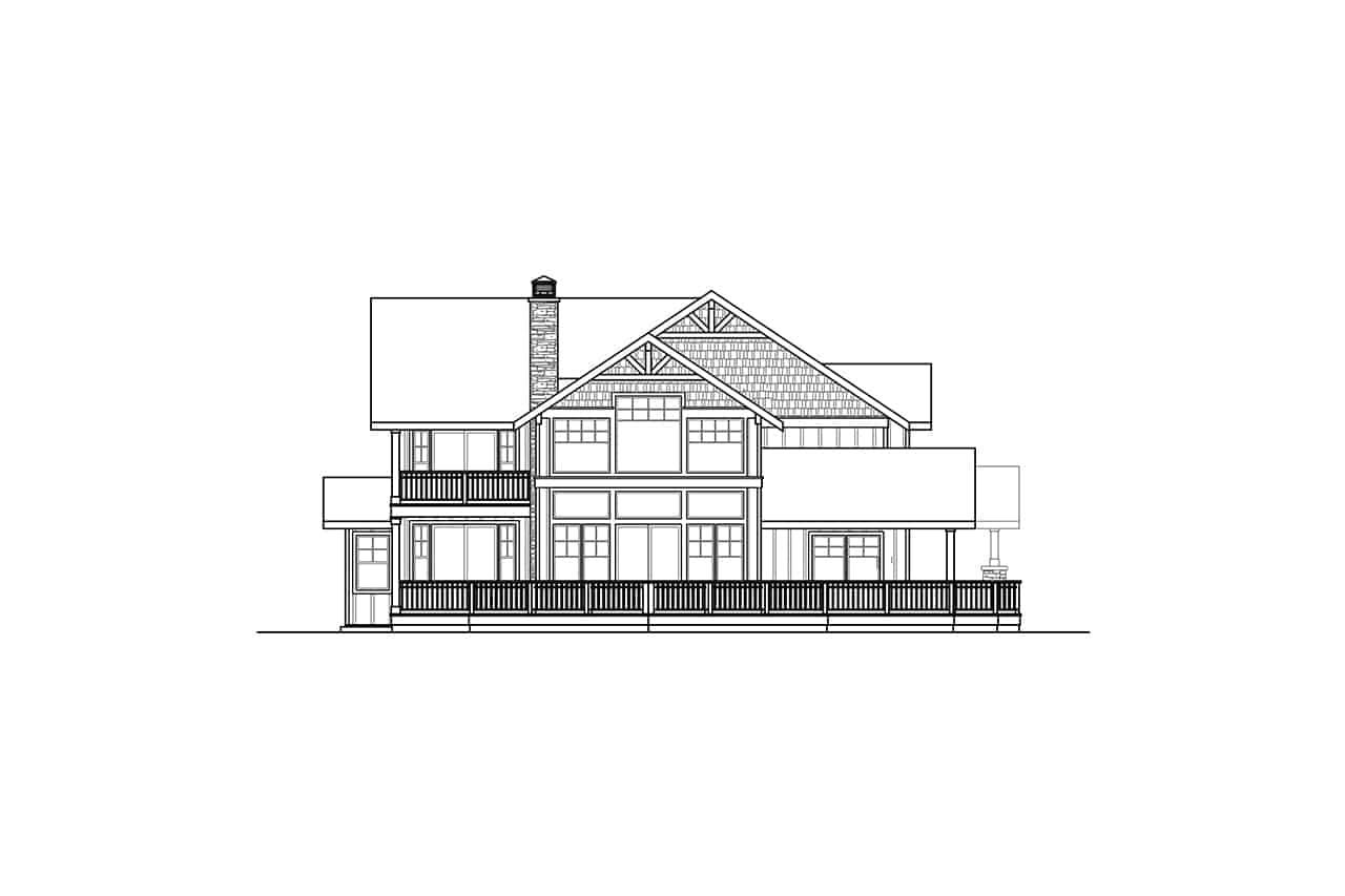 Home Plan Left Elevation of this 4-Bedroom,3169 Sq Ft Plan -108-2077