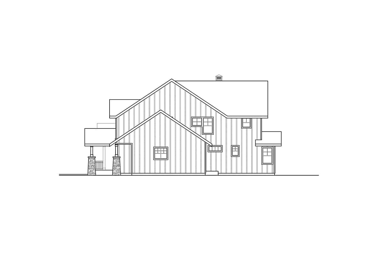 Home Plan Right Elevation of this 4-Bedroom,3169 Sq Ft Plan -108-2077