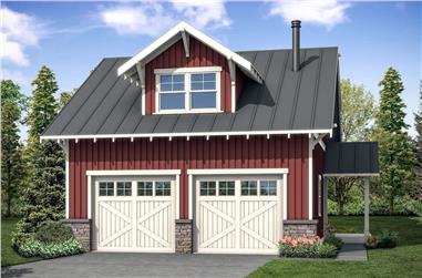 721 Sq Ft Garage Home Plan - 108-2086 - Main Exterior